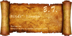 Bitó Tivadar névjegykártya