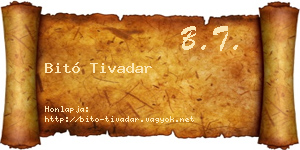 Bitó Tivadar névjegykártya